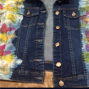Unique denim jacket-each jacket. It was tie-dyed with his own unique markings.